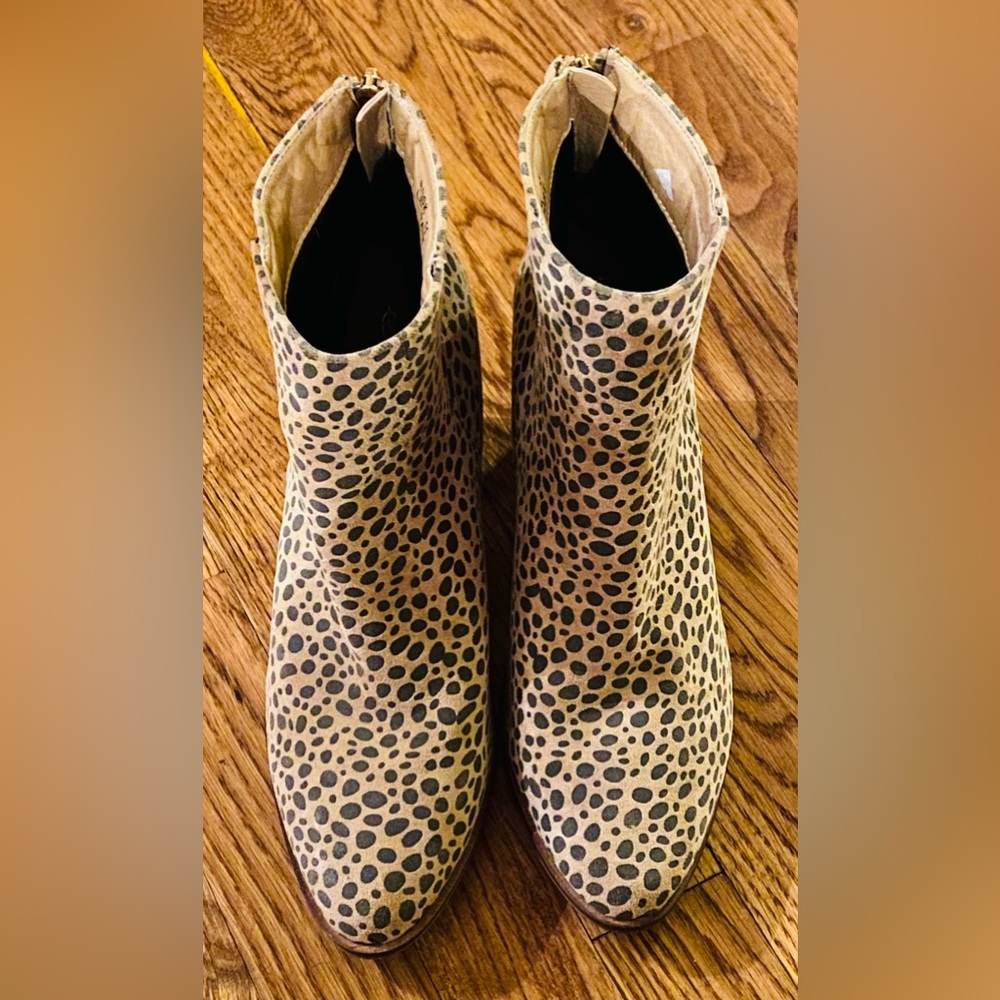 Vintage Havana Rook Leopart Booties, size 11, EUC